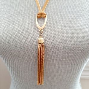 Tassel Gold Tone Necklace